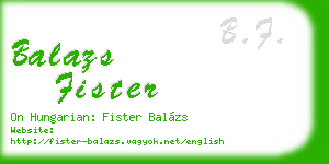balazs fister business card